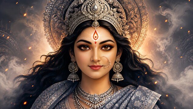 Godess Durga on Maha Navratri, Navadurga, Durga Puja, Sharad Navratri,  Jyeshtha Shukla Ashtami/Masik Durga Ashtami, Mahanavami, Vijayadashami,
Dussehra, Durga/Mahakali/Jagadamba,  Bhavani