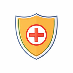 Fototapeta premium Medical Shield Icon with Red Cross