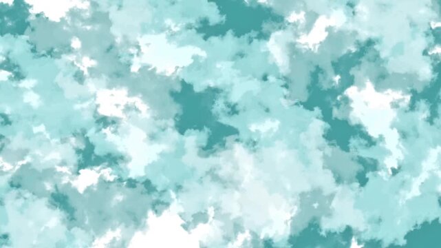 Abstract digital art background with dynamic teal, blue, and white splatters, creating a modern textured pattern