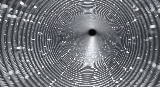 Close-up of carbon nanotube structure with concentric rings