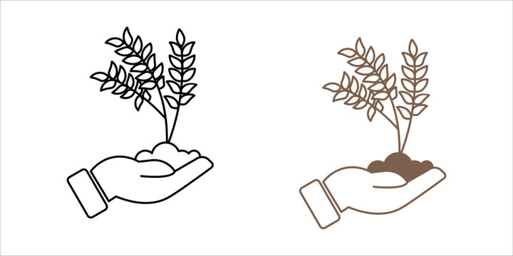 plant planting icon vector graphic