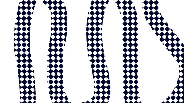 Dynamic abstract graphic design featuring repeating diamond patterns within elegant curving shapes