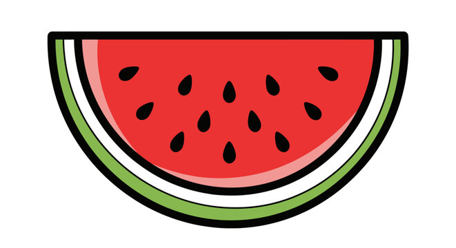 Watermelon Fruit Slice Illustration.