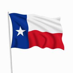 Naklejka premium Texas waving national flag, design for national holidays. Vector illustration.