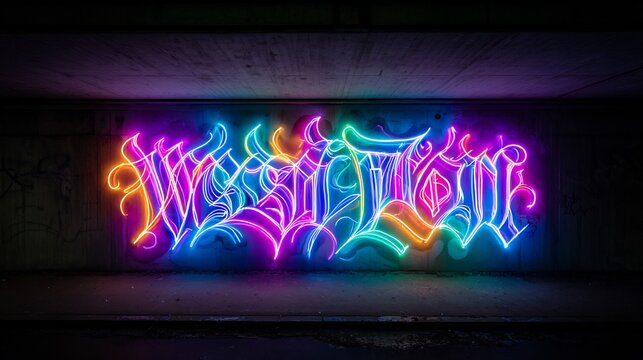 Neon Graffiti Wall Art