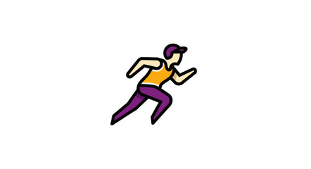 Obraz premium Male runner jogging in athletic wear icon.
