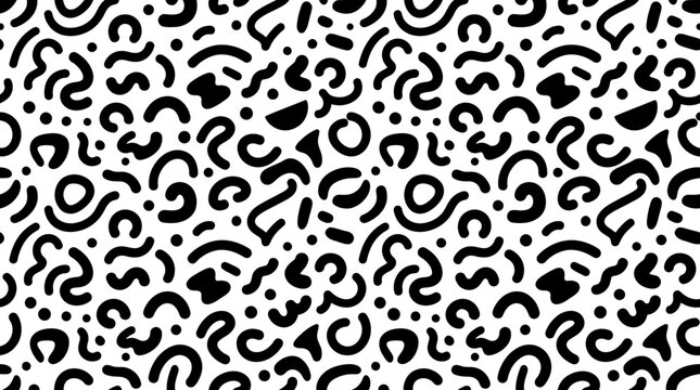 Black and white question mark pattern.