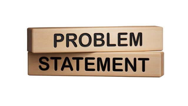 problem statement, business, financial concept. For business planning. Wooden cube blocks. Copy space.Supports PNG files with transparent backgrounds.