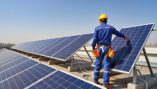 Solar panel installation and maintenance by professional technicians