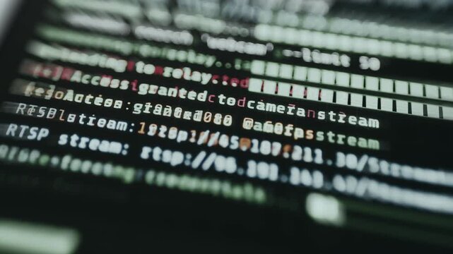 Terminal output from a search engine used to find internet connected webcams