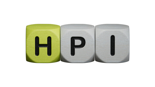 HPI the word is written on wooden cubes.close up of wooden elements,Business Concept.Supports PNG files with transparent backgrounds.
