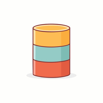 Flat design icon of a stacked database