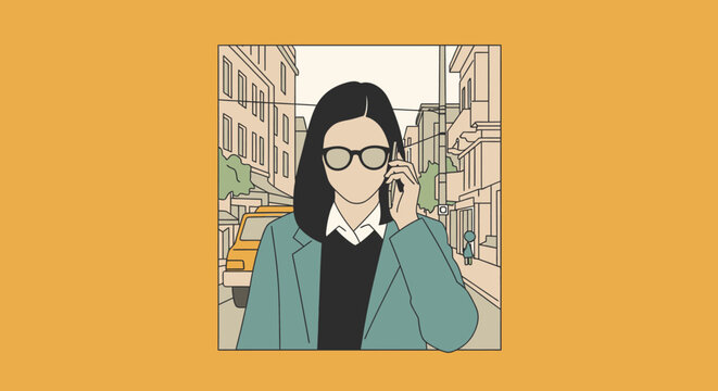 Woman Talking on Phone.