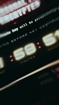 Digital security warning dashboard showing urgent countdown indicator