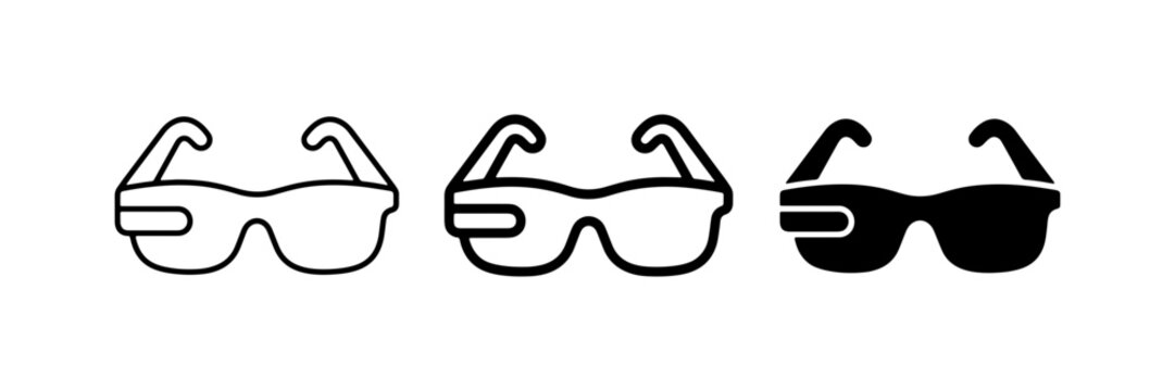 Smart Glasses Icons, Futuristic Eyewear Symbols, Augmented Reality Headset Vector Graphics