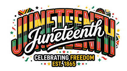 Fototapeta premium Juneteenth Celebrating Freedom Logo with Colorful Design