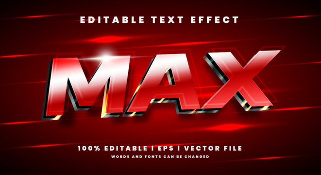max 3d text effects Editable, gradient colors.Text style effects.