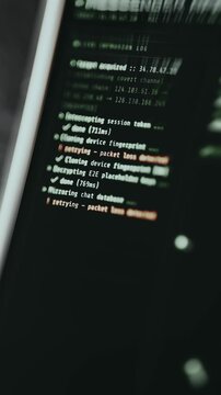 Command-line interface with hacking status updates. Ethical hacking concept