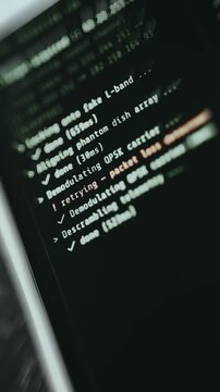 Software program executing a GPS spoofing attack. Ethical hacking concept