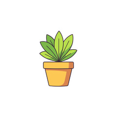 Obraz premium Potted Succulent Plant Icon, Isolated Vector Illustration with Green Leaves and Terracotta Pot for Gardening or Home Decor Design