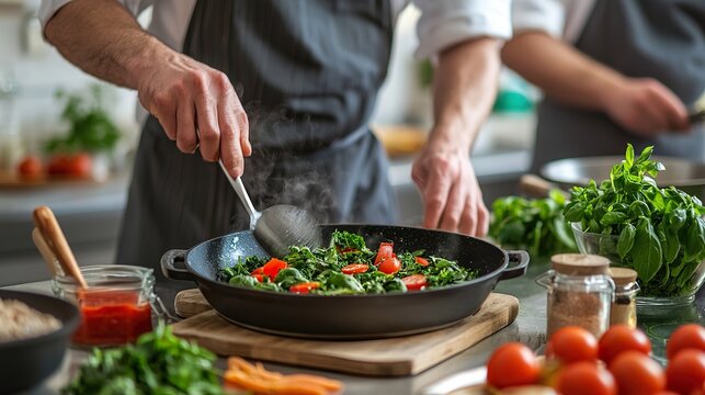 People attending a cooking class, learning new recipes, culinary arts,