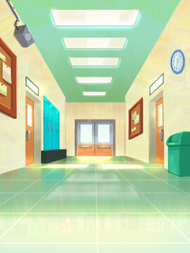 School Hallway Background Illustration