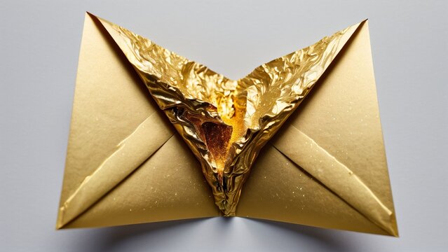 Golden Envelope With Hidden Message