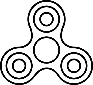 Fidget Spinner Sensory Toy for Stress Relief Line Art Icon