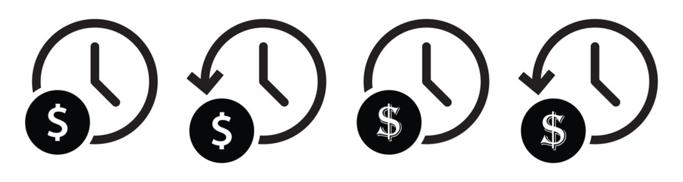 Money time set icon, vector illustration