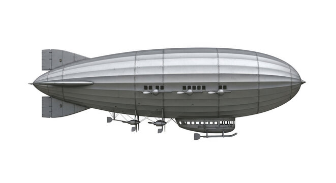 Gray vintage zeppelin flying