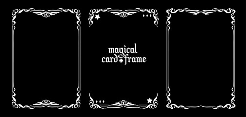 Naklejka premium magical fairy tale card frames - fairies and forest ornament decoration design