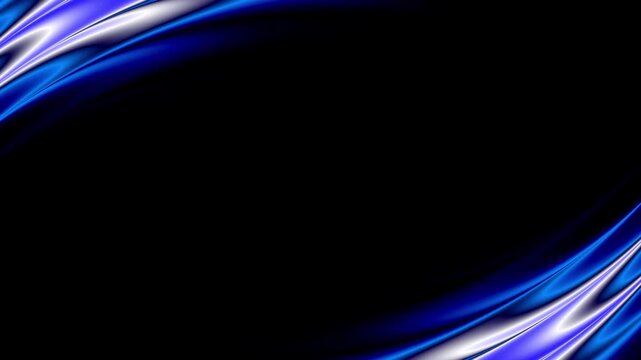 Abstract background featuring fluid blue and purple neon light waves moving gracefully in smooth continuous motion over dark surface creating elegant flowing lines perfect for modern digital graphic.
