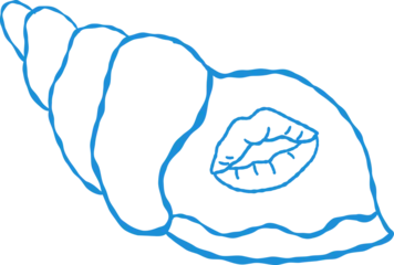Groovy seashell lips lipstick kiss quirky outline doodle hand drawn © Small Smiles_dimple