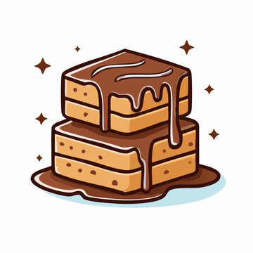 Stack of Chocolate Brownies with Drizzle