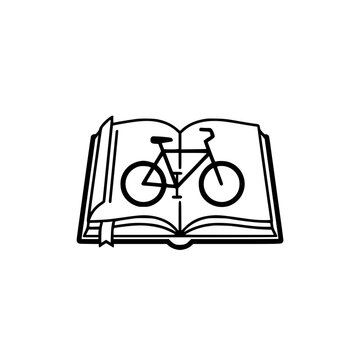 Vector illustration of bicycle on open book, education, learning