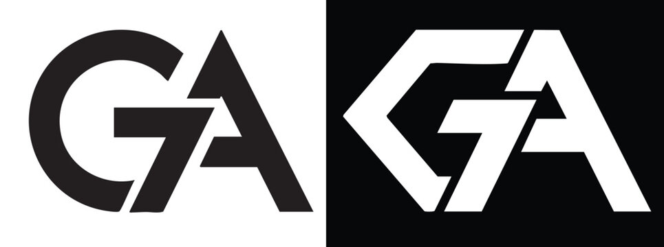 GA Letter Shape Logo Design Vector with Modern Monogram Branding, Creative Alphabet Symbol and Professional Business Identity