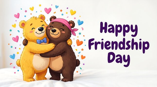 Happy international friendship day july 30 cute bear friends