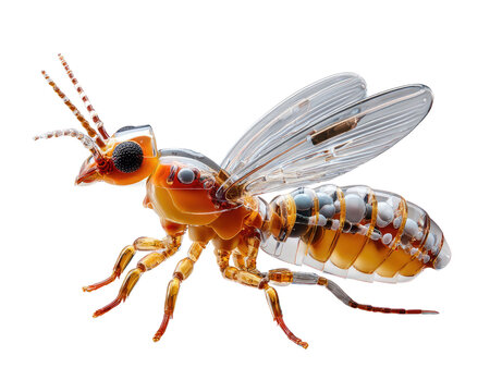 Termite Soldier in Microscopic View: A detailed macro photograph reveals the intricate anatomy of a termite soldier, showcasing its distinct mandibles, translucent wings.