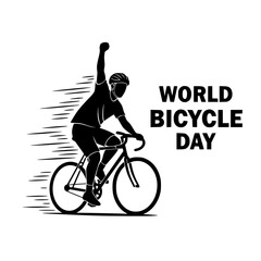 Obraz premium World Bicycle Day vector illustration, cycling, bike