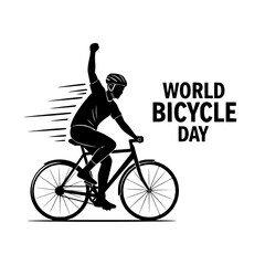 Obraz premium World Bicycle Day vector illustration, cycling, bike, cyclist
