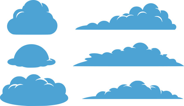 Clouds vector collection. Cloud computing pack. Clouds collection. Cloud shapes pack. Vector. Transparent EPS version.