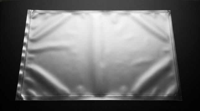 Iridescent holographic transparent plastic wrap texture overlay on black background.