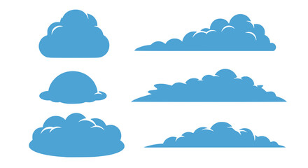 Fototapeta premium Clouds vector collection. Cloud computing pack. Clouds collection. Cloud shapes pack. Vector. Transparent PNG version.