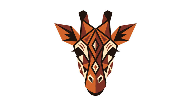 Stylized geometric giraffe head vector illustration