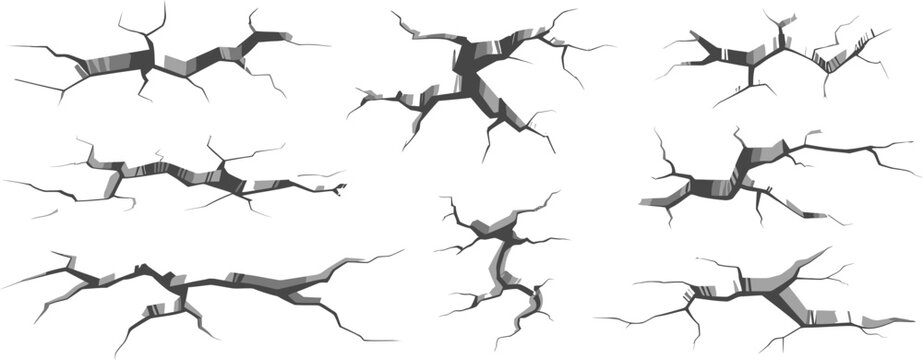 crack patterns vector set fracture designs for overlays