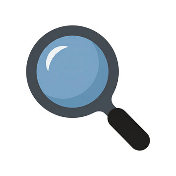 Magnifying Glass Search Icon With Blue Lens Isolated Graphic Element