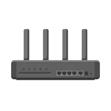 Wireless WiFi Router With Antennas and Ethernet Ports Isolated Device