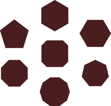 Set of various geometric shapes with different number of sides