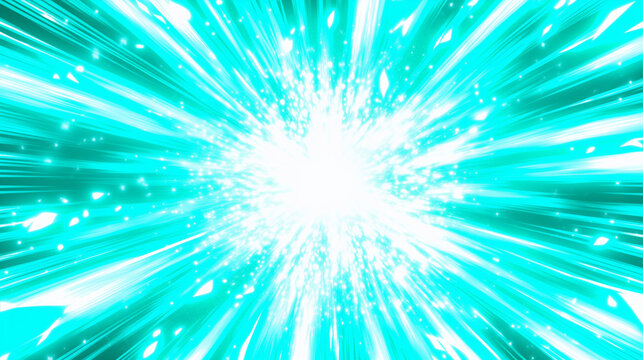 Lightning energy blast background with blue electric shock wave, powerful anime style explosion