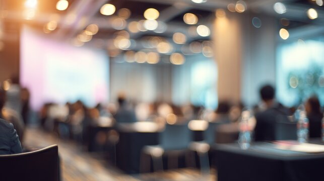 Blurred conference audience interior